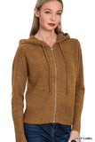Zenana Drawstring Zip Up Hooded Cardigan - Trendsi - Flyclothing LLC