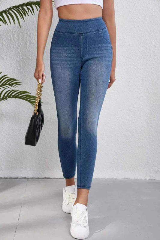High Waist Skinny Jeans - Trendsi - Flyclothing LLC