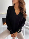 V-Neck Long Sleeve Sweatshirt - Trendsi - Flyclothing LLC