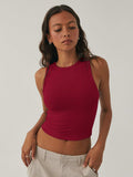 Round Neck Cropped Tank - Trendsi - Flyclothing LLC