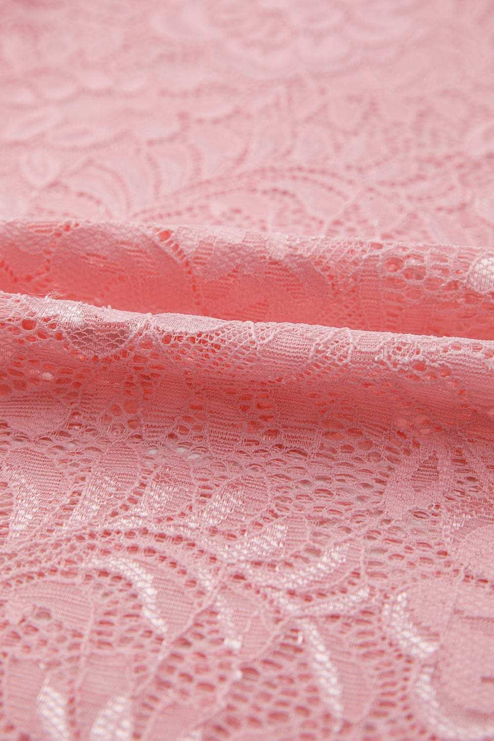 Lace Flower Round Neck Long Sleeve Top - Trendsi - Flyclothing LLC