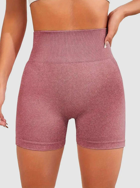 High Waist Active Shorts - Trendsi - Flyclothing LLC