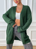 Open Front Drop Shoulder Cardigan - Trendsi - Flyclothing LLC