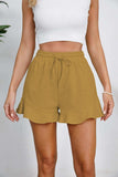 Full Size Drawstring Ruffle Hem Shorts - Trendsi - Flyclothing LLC