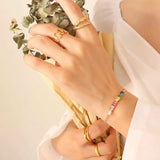 Contrast Zircon Titanium Steel Bracelet - Trendsi - Flyclothing LLC