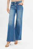 RISEN High Rise Wide Leg Jenas with Front Yoke and Heart Back Pocket - Trendsi - Flyclothing LLC