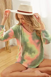 BiBi Tie Dye Terry Hoodie With Twill Tape Drawstring - Trendsi - Flyclothing LLC