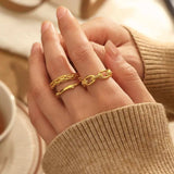 18K Gold-Plated Open Ring - Trendsi - Flyclothing LLC