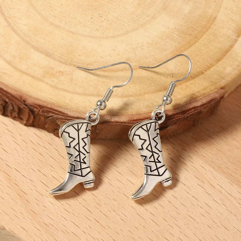 Western Cowboy Boot Dangle Earrings - Trendsi - Flyclothing LLC