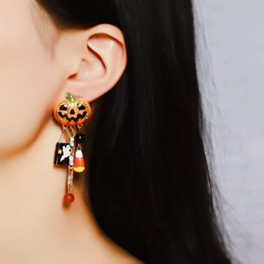 Halloween Pumpkin Ghost Dangle Earrings - Trendsi - Flyclothing LLC