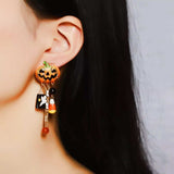Halloween Pumpkin Ghost Dangle Earrings - Trendsi - Flyclothing LLC