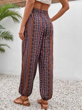 Tassel Printed High Waist Pants - Trendsi - Flyclothing LLC