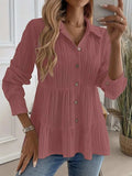 Striped Button-Down Tiered Shirt - Trendsi - Flyclothing LLC