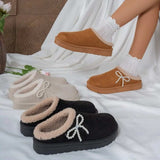 Pearl Bow Round Toe Slippers - Trendsi - Flyclothing LLC