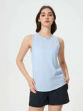 Millennia Cutout Back Round Neck Active Tank - Trendsi - Flyclothing LLC