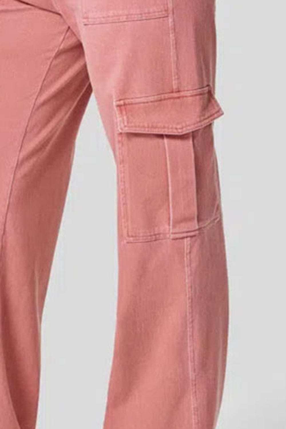 High Waist Straight Leg Cargo Jeans - Trendsi - Flyclothing LLC