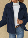 Full Size Zip-Up Long Sleeve Texture Jacket Plus Size - Trendsi - Flyclothing LLC