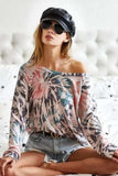 BiBi Tie Dye Terry Knit Terry Top - Trendsi - Flyclothing LLC