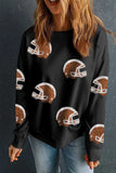 Sequin Round Neck Long Sleeve Sweatshirt - Trendsi - Flyclothing LLC