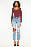 Kancan High Rise Distressed Boyfriend Jeans - Trendsi - Flyclothing LLC