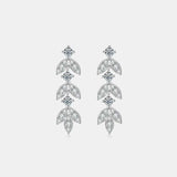 925 Sterling Silver Moissanite Leaf Earrings - Trendsi - Flyclothing LLC