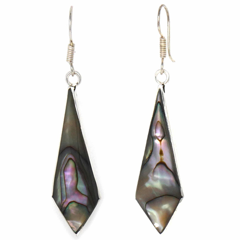 Abalone Diamond-Shaped Dangle Earrings - Artisana - Flyclothing LLC