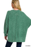 Zenana Brushed Melange Hacci Oversized Sweater - Trendsi - Flyclothing LLC
