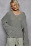 POL Oversized V-Neck Knit Top - Trendsi - Flyclothing LLC