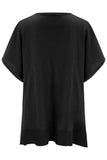 Slit V-Neck Half Sleeve Knit Top - Trendsi - Flyclothing LLC