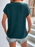 Textured Round Neck Short Sleeve Top - Trendsi - Flyclothing LLC