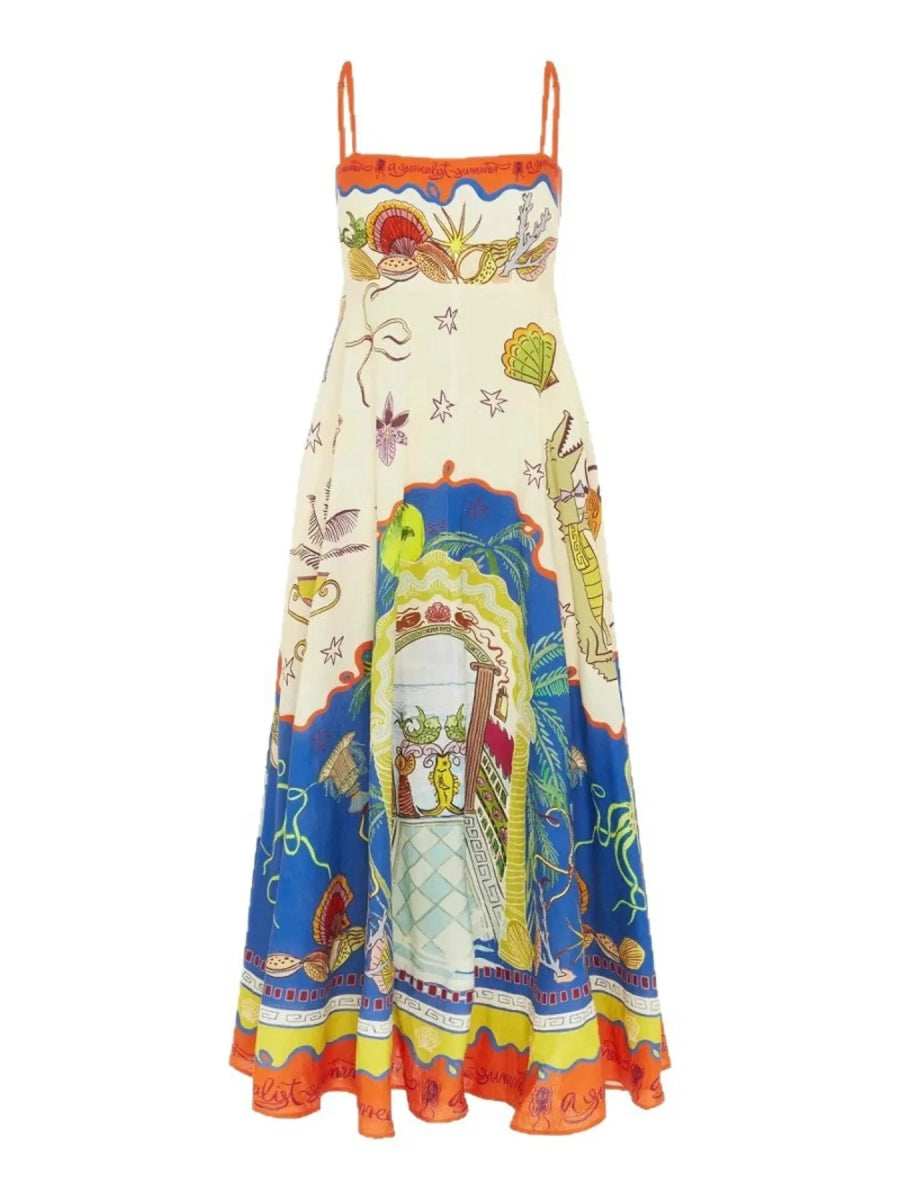 Printed Square Neck Maxi Cami Dress - Trendsi - Flyclothing LLC