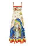 Printed Square Neck Maxi Cami Dress - Trendsi - Flyclothing LLC