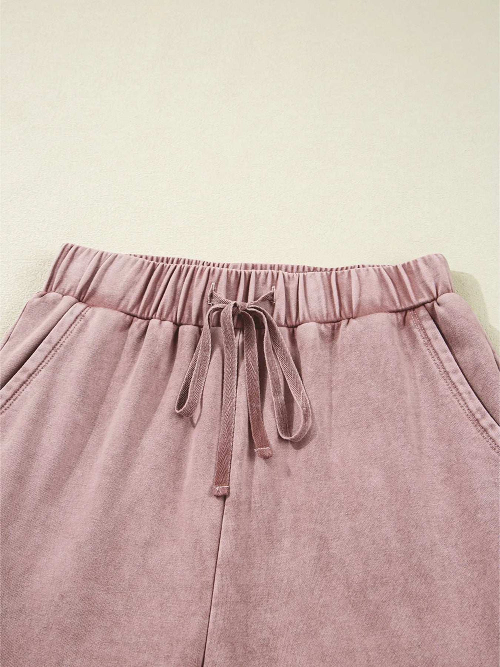 Mineral Wash Tiered Wide Leg Patchwork Drawstring Pants - Trendsi - Flyclothing LLC