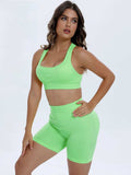 Scoop Neck Wide Strap Top and Shorts Active Set - Trendsi - Flyclothing LLC