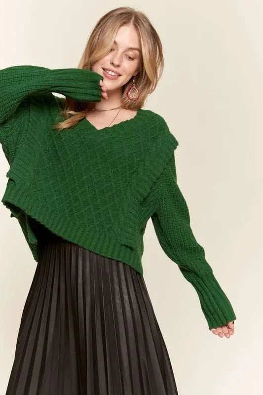 ADORA Ruffle Detail Adorable Sweater - Trendsi - Flyclothing LLC