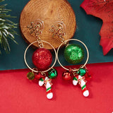 Christmas Snowflake Dangle Earrings with Colorful Beads - Trendsi - Flyclothing LLC