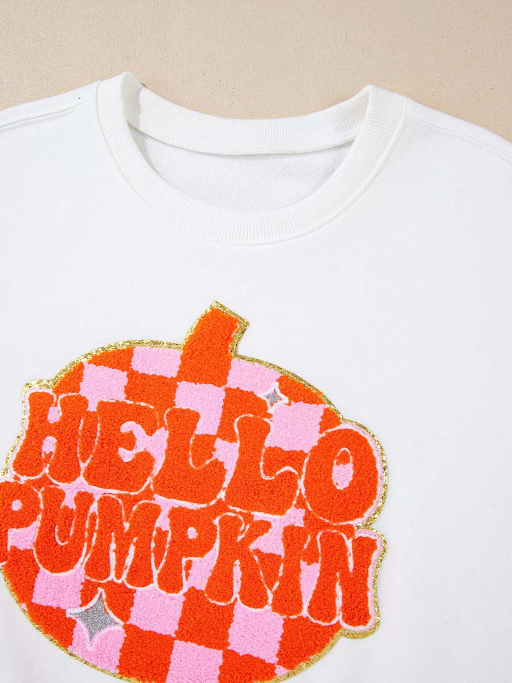 Halloween Pumpkin Patched Pattern Long Sleeve Sweatshirt - Trendsi - Flyclothing LLC