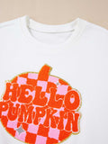 Halloween Pumpkin Patched Pattern Long Sleeve Sweatshirt - Trendsi - Flyclothing LLC