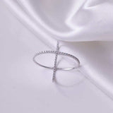 925 Sterling Silver Moissanite Crisscross Ring - Trendsi - Flyclothing LLC