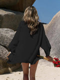 Embroidered Open Front Long Sleeve Cover Up - Trendsi - Flyclothing LLC