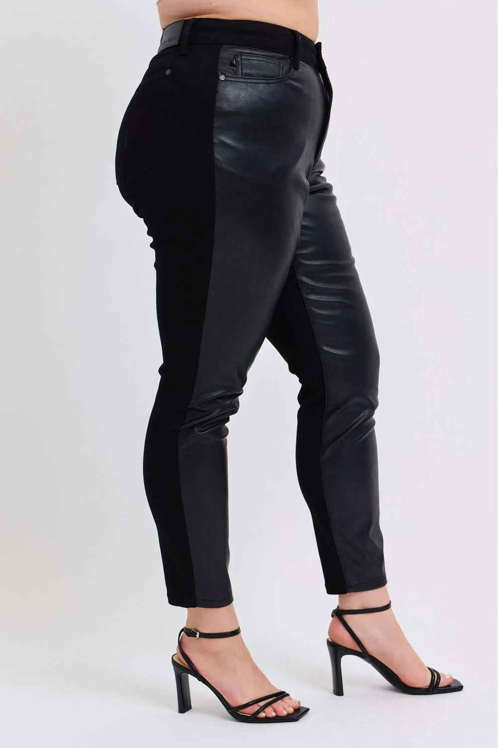 Judy Blue Plus Size HW Faux Leather Skinny Pants - Trendsi - Flyclothing LLC