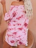 Tie-Dye Half Sleeve Top and Shorts Set - Trendsi - Flyclothing LLC