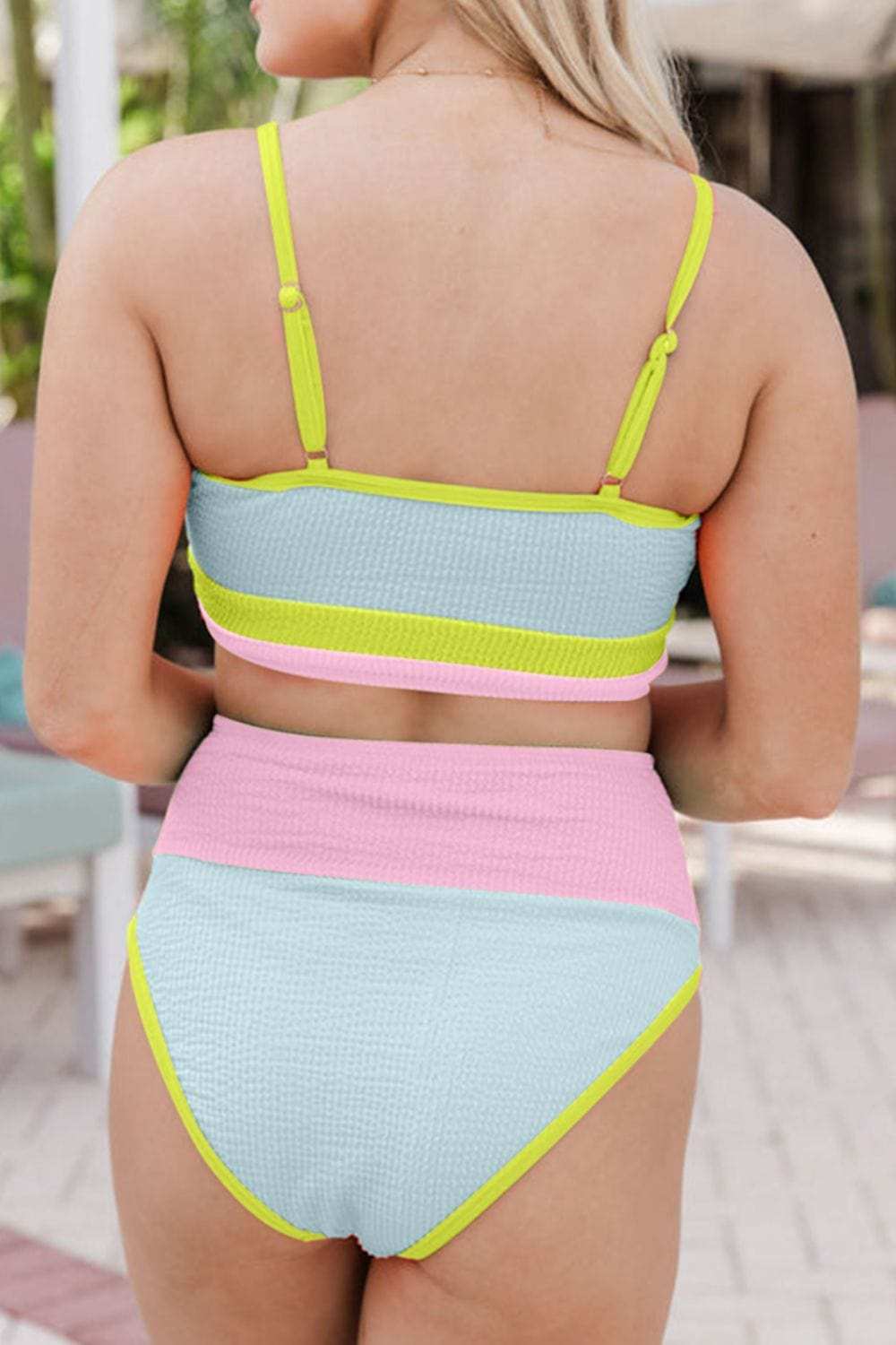 Color Block Scoop Neck Two-Piece Swim Set - Trendsi - Flyclothing LLC