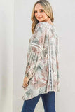 And The Why Printed with Lace Trim Casual Tunic Top - Trendsi - Flyclothing LLC