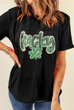Lucky Clover Graphic T-Shirt - Trendsi - Flyclothing LLC