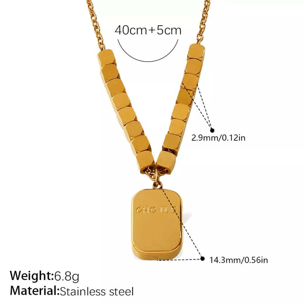 18K Gold-Plated Pendant Necklace - Trendsi - Flyclothing LLC