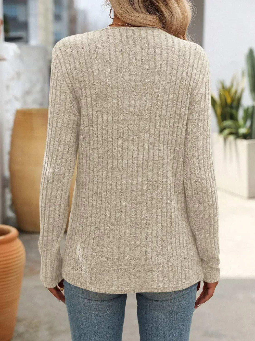Square Neck Long Sleeve T-Shirt - Trendsi - Flyclothing LLC