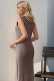 Split Round Neck Sleeveless Dress - Trendsi - Flyclothing LLC