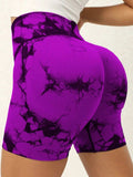 Tie-Dye High Waist Active Shorts - Trendsi - Flyclothing LLC