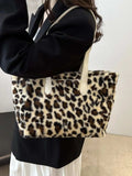 Leopard Fluff Tote Bag - Trendsi - Flyclothing LLC